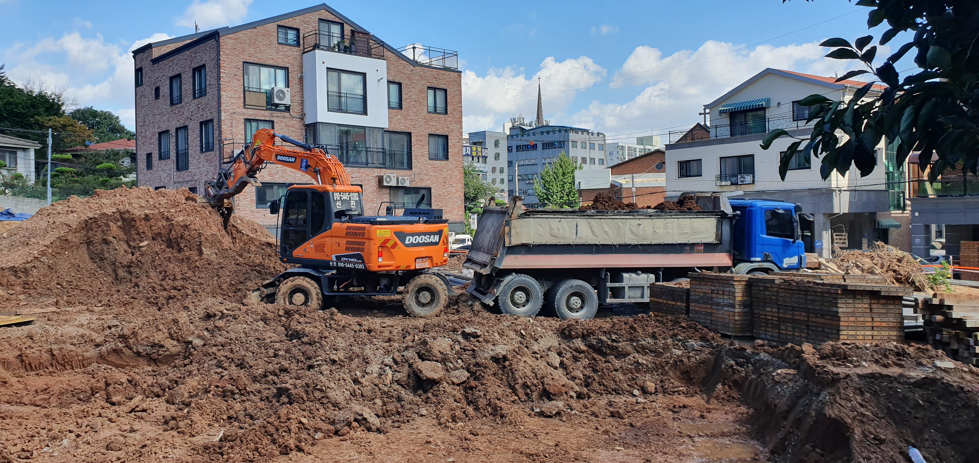 건축 터파기 정지 작업